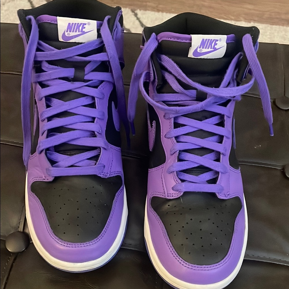 Nike Purple and Black High-Top Sneakers